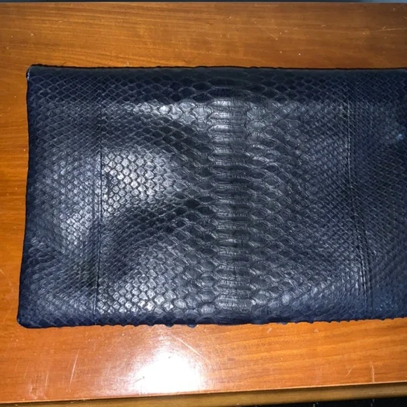 W. H. Petronela Python Clutch-Navy - Picture 2 of 5